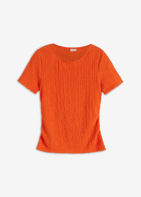 Shirt mit Raffungen in orange von vorne - BODYFLIRT