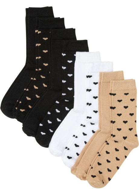 Socken mit Bio-Baumwolle (8er Pack)  in schwarz von vorne - bpc bonprix collection