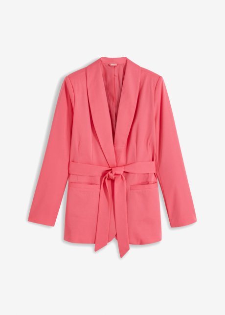 Blazer mit Bindeband in pink von vorne - BODYFLIRT boutique