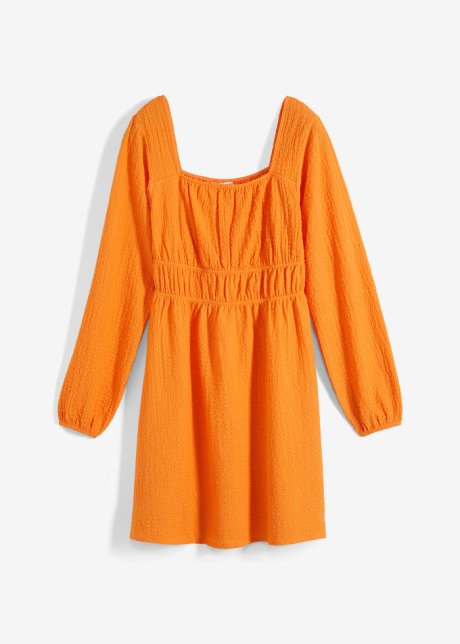 Jersey-Crepe-Kleid in orange von vorne - BODYFLIRT