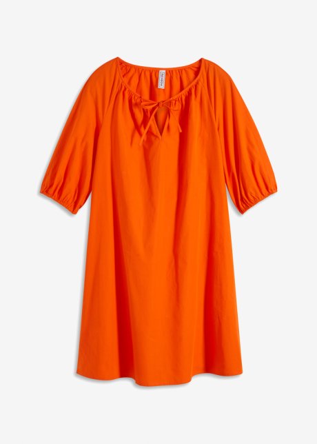 Kleid mit Schnürung, halbarm in orange von vorne - RAINBOW