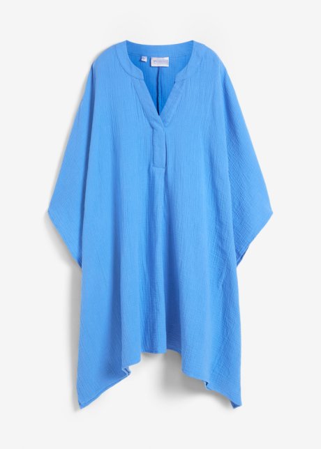 Strand Musselin Tunika-Kleid in blau von vorne - bpc selection
