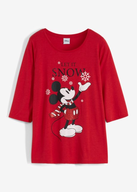 Mickey Mouse Shirt mit 3/4 Arm in rot von vorne - Disney