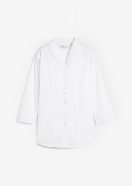 Bluse mit Stehkragen in weiß von vorne - bpc selection
