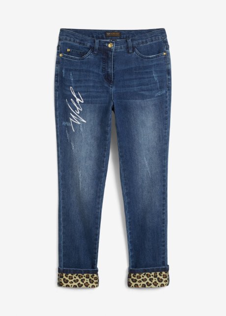 7/8-Stretch-Jeans in blau von vorne - bpc selection