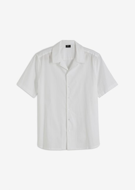 Resort-Kurzarmhemd aus Bio Baumwolle in weiß von vorne - bpc bonprix collection