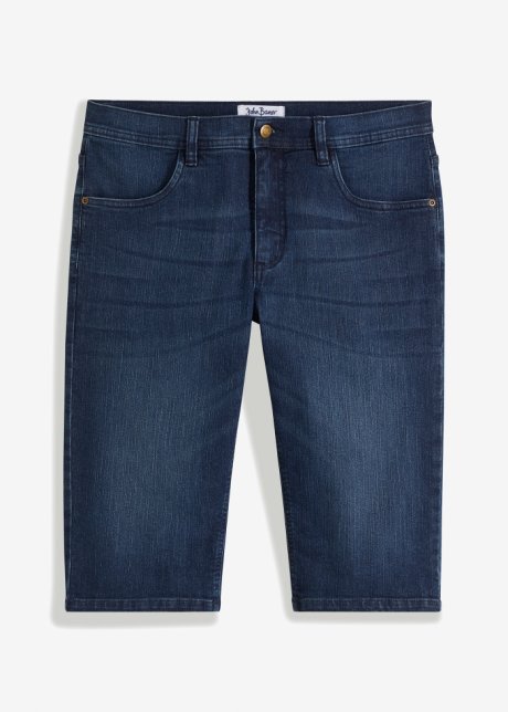 Long-Jeans-Bermuda, Regular Fit in blau von vorne - John Baner JEANSWEAR