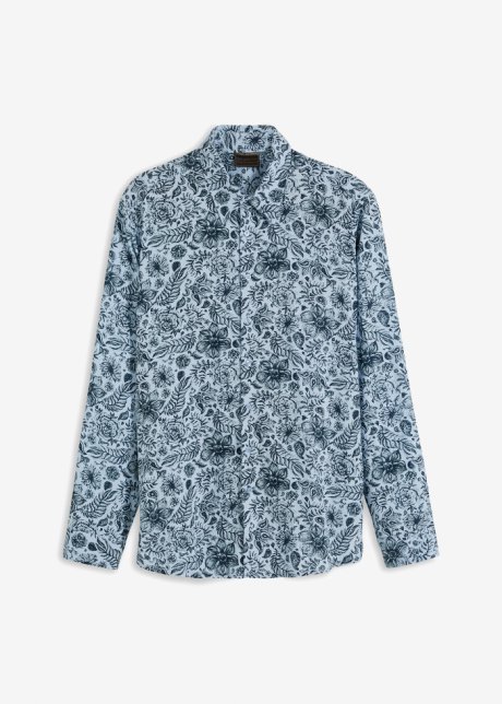 Langarmhemd aus Viskose in blau von vorne - bpc selection