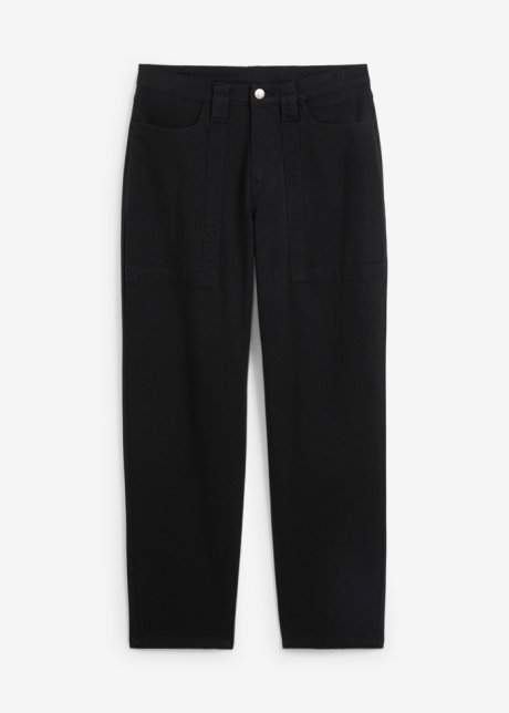 Twill-Hose mit aufgesetzten Taschen  in schwarz von vorne - bpc bonprix collection