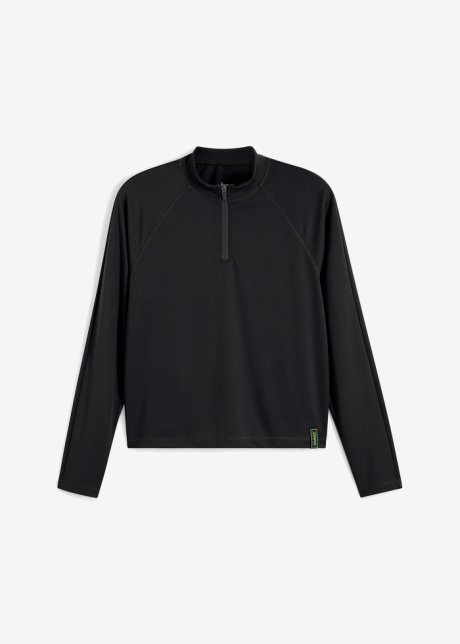 Funktions-Shirt, langarm in schwarz von vorne - bpc bonprix collection