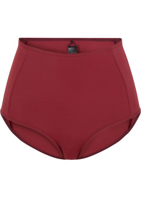 High waist Bikinihose aus recyceltem Polyamid in rot von vorne - bpc selection