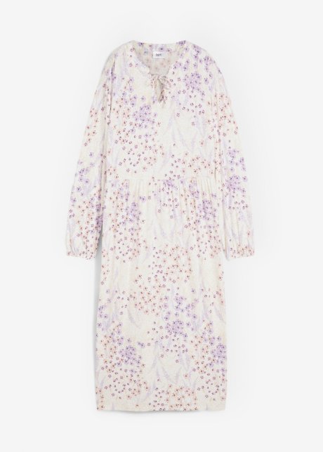 Jerseykleid aus nachhaltiger Viskose, wadenbedeckt in lila von vorne - bpc bonprix collection