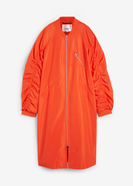 Blouson-Mantel mit Strickkragen in orange von vorne - bpc bonprix collection