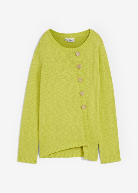 Pullover  mit asymmetrischen Saum in grün von vorne - bpc bonprix collection