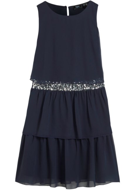 Festliches Mädchen Kleid in blau von vorne - bpc bonprix collection