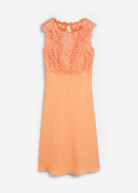 Kleid mit Spitze in orange von vorne - bpc selection