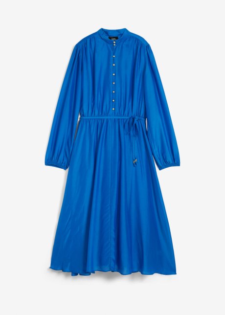 Kleid mit Seidenanteil  in blau von vorne - bonprix PREMIUM
