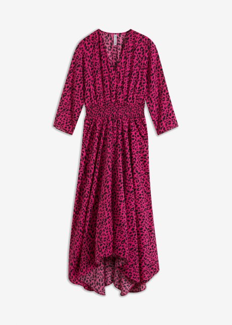 Kleid mit asymmetrischem Saum in pink von vorne - RAINBOW