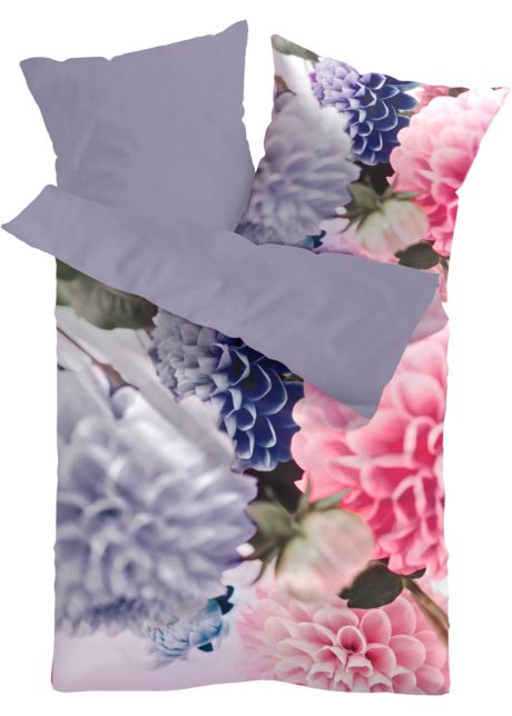 Wendebettwäsche mit großen Blüten in lila - bpc living bonprix collection