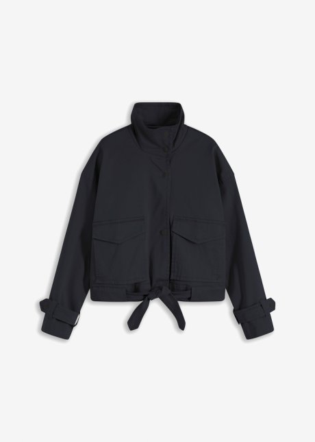 Leichte Twill-Jacke in schwarz von vorne - bpc bonprix collection