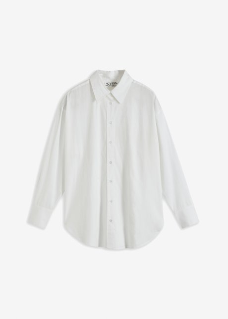 Oversized Hemd mit Knopfleiste in weiß von vorne - bpc bonprix collection