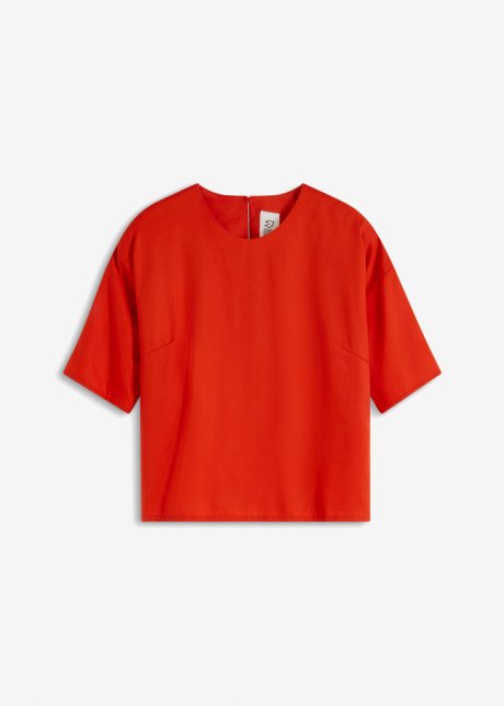 fließendes Blusenshirt aus Lyocell in orange von vorne - bpc bonprix collection