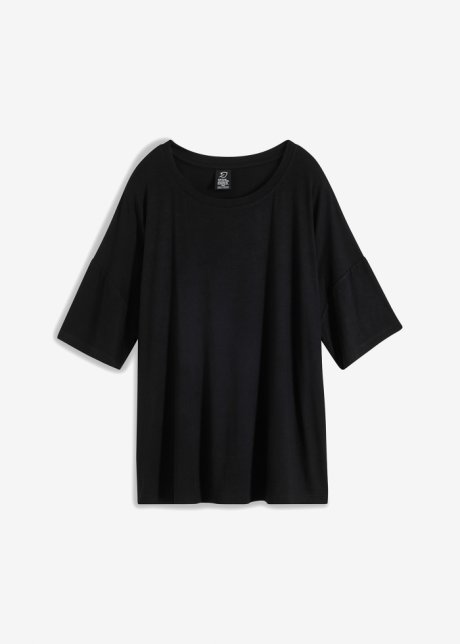 fließendes Oversize-Shirt in schwarz von vorne - bpc bonprix collection