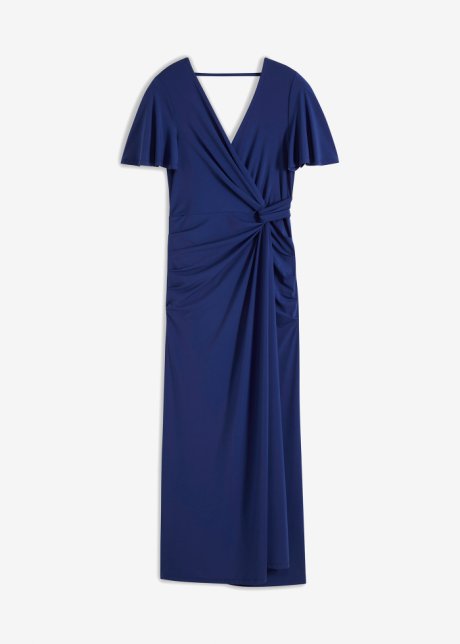 Kleid mit Knoten-Detail in blau von vorne - BODYFLIRT