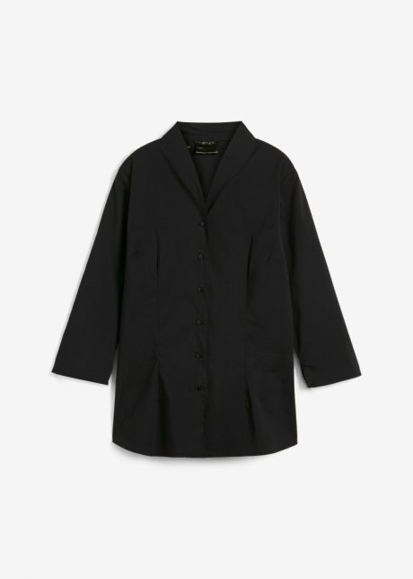 Bluse mit Stehkragen in schwarz von vorne - bpc selection