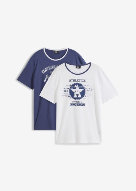 T-Shirt (2er Pack) in weiß von vorne - bpc bonprix collection