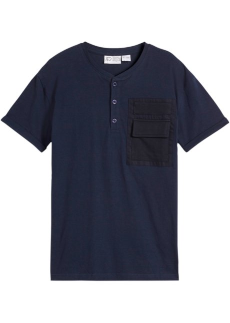 Junge T-Shirt aus Bio-Baumwolle in blau von vorne - bpc bonprix collection