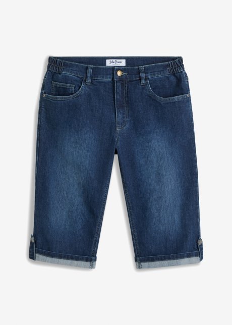 Long-Jeans-Bermuda mit Bequembund, Regular Fit in blau von vorne - John Baner JEANSWEAR