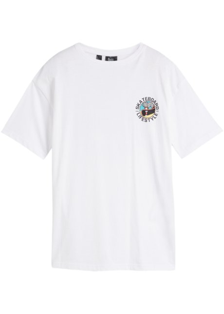 Jungen T-Shirt aus Bio-Baumwolle in weiß von vorne - bpc bonprix collection