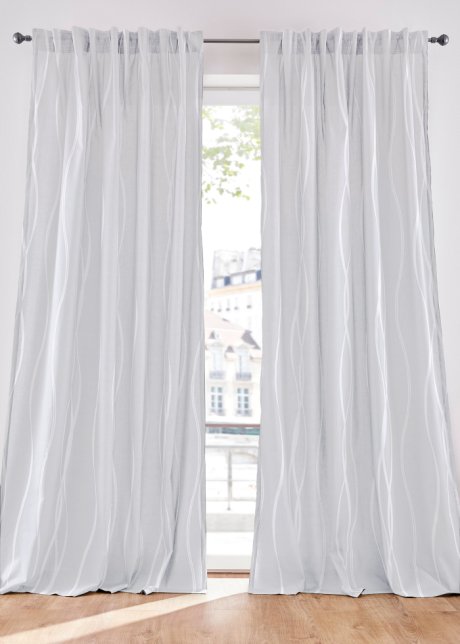 Vorhang mit Wellenmuster (1er Pack) in weiß - bpc living bonprix collection