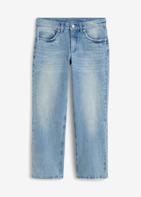Jeans mit Applikation in blau von vorne - BODYFLIRT