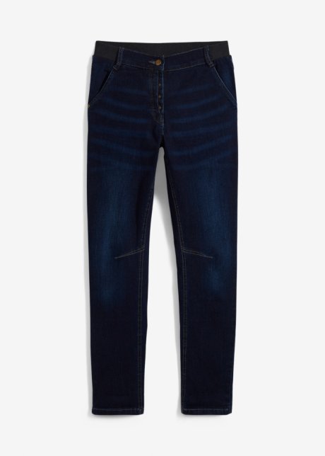 Boyfriend Stretch-Jeans mit Bequembund in blau von vorne - bpc bonprix collection
