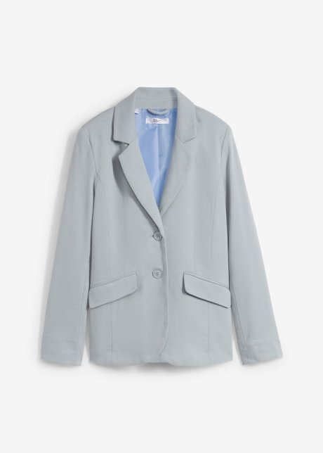 Baumwoll Jersey-Blazer, tailliert in grau von vorne - bpc bonprix collection