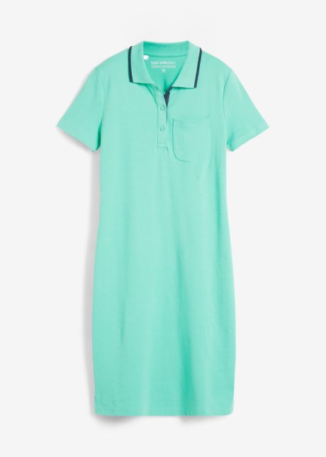 Polo-Shirtkleid in grün von vorne - bpc selection