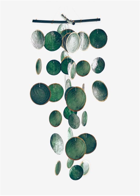 Gartendeko Windspiel mit Capizmuscheln in grün - bpc living bonprix collection