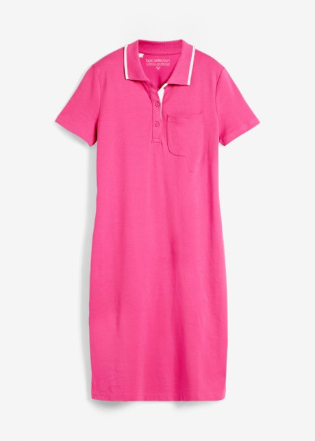 Polo-Shirtkleid in pink von vorne - bpc selection