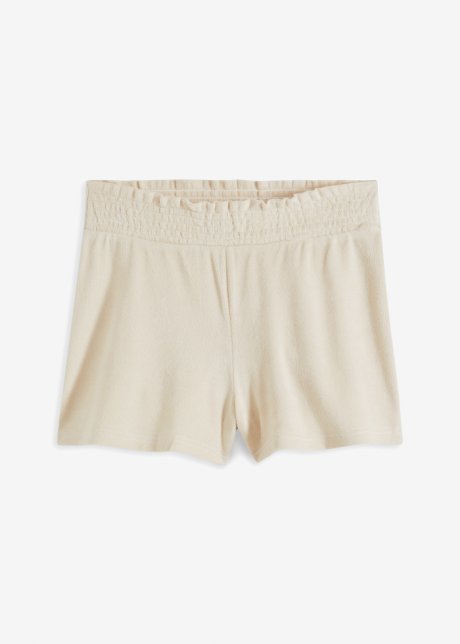 Frottee-Shorts in beige von vorne - bpc bonprix collection