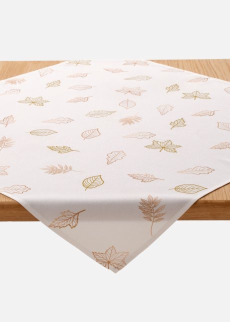 Tischdecke mit Blätterdruck in weiß - bpc living bonprix collection