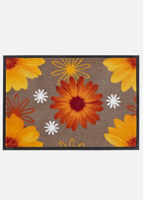 Fußmatte mit Blumenmotiv in orange - bpc living bonprix collection