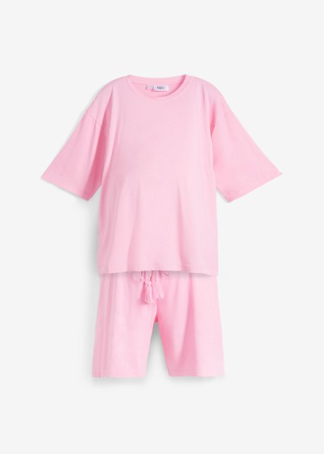 Umstandsshirt mit Shorts  (2-tlg. Set) in rosa von vorne - bpc bonprix collection