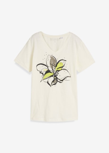Shirt mit floralem Druck in beige von vorne - bpc selection