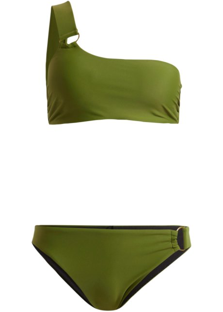 Bandeau Bikini (2-tlg. Set) in grün von vorne - BODYFLIRT