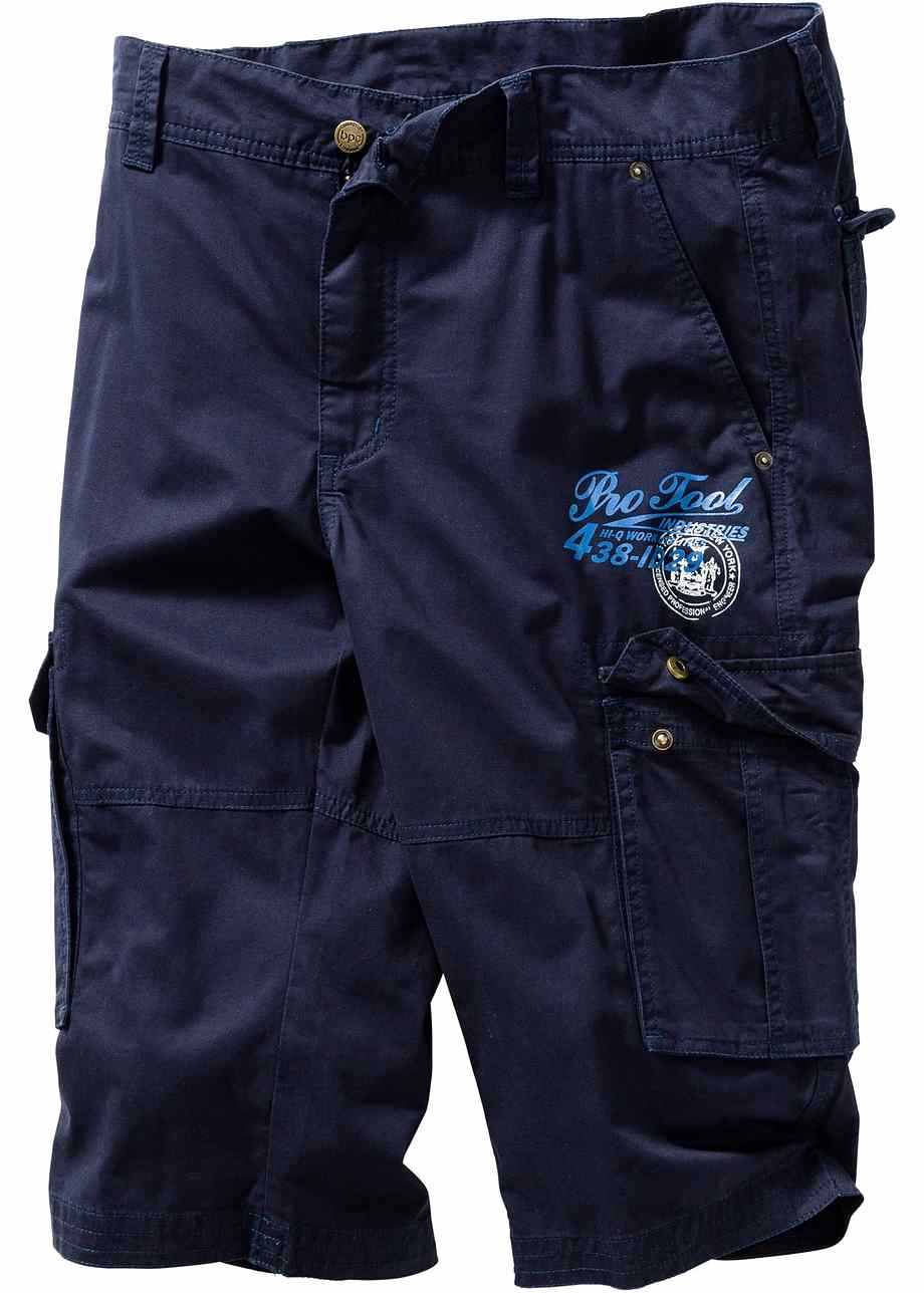 Schöne Bermuda mit modischem Aufdruck - dunkelblau