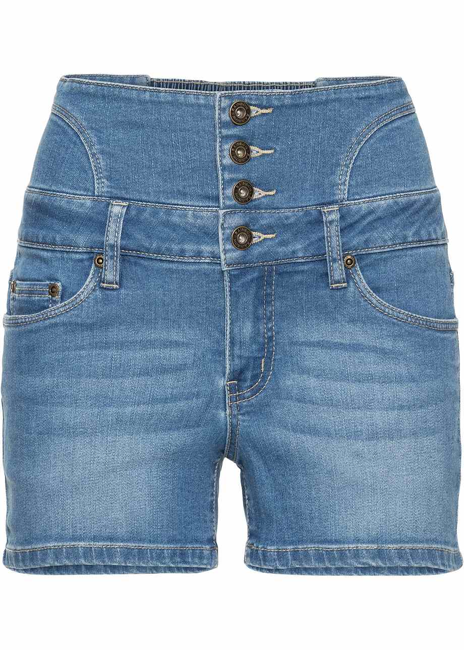 Trendy JeansShorts mit Knopfleiste hellblau denim