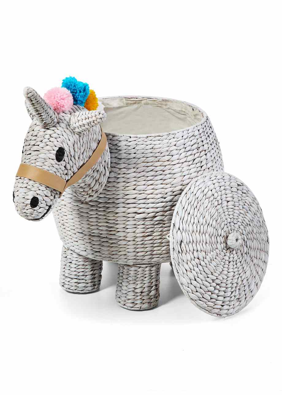 Trendiger Wäschekorb "Einhorn" ist Dekoration und Haushaltshelfer in