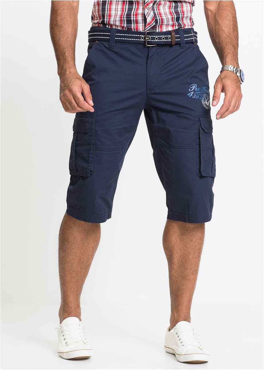 Schöne Bermuda mit modischem Aufdruck - dunkelblau